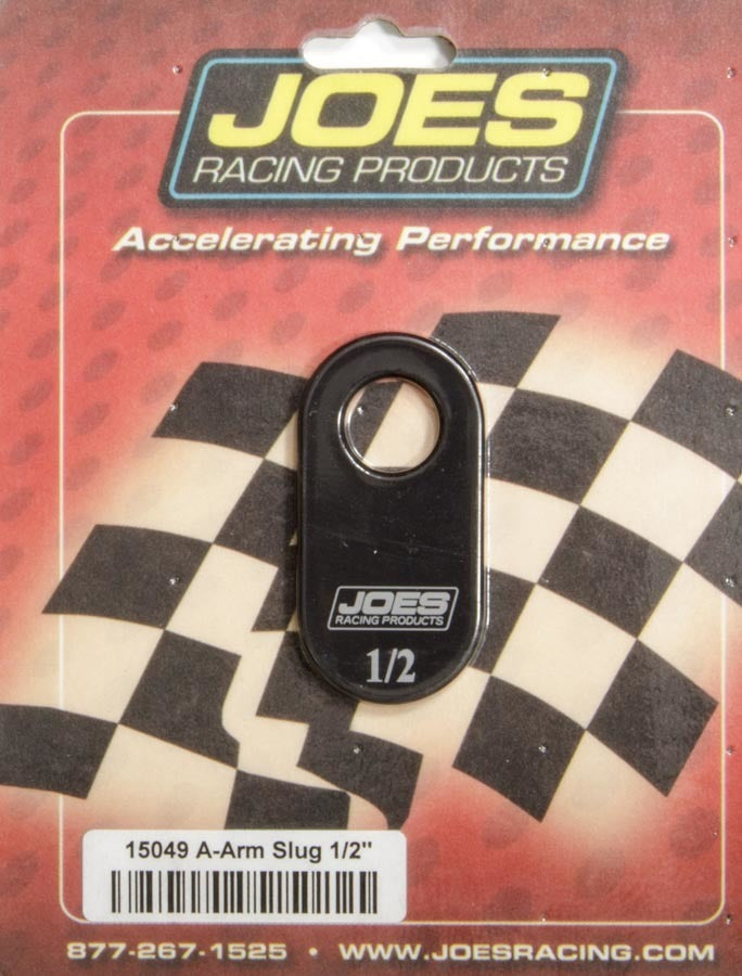 Joes Racing Products A-Arm Slug 15049 with 1/2 Inch Inner Diameter and 1/2 Inch Offset in Aluminum, Black Anodized Finish