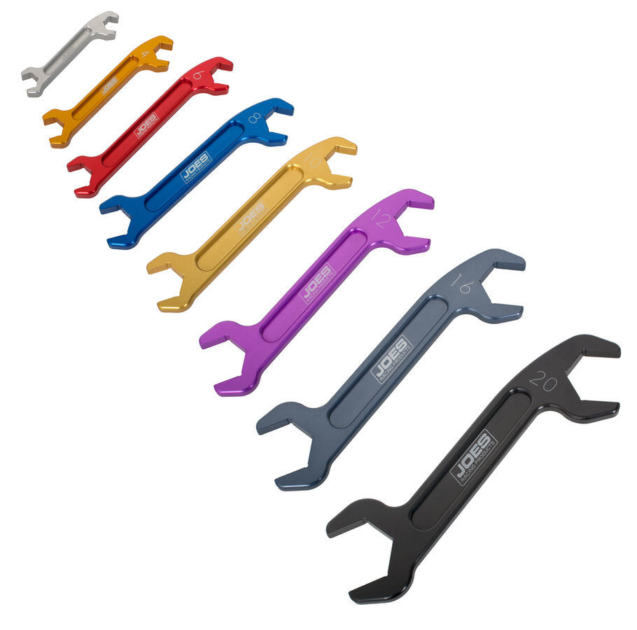 Joes Racing Products 18001 Double End Wrench Set for AN Fittings, 3 to 20 AN, Aluminum, Multi-Color Anodized