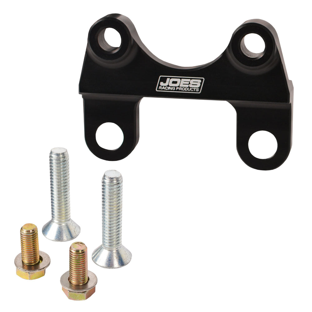 Joes Racing Products 25632 Front Brake Caliper Mounting Bracket for Micro Sprint with Aluminum Construction and Black Anodized Finish