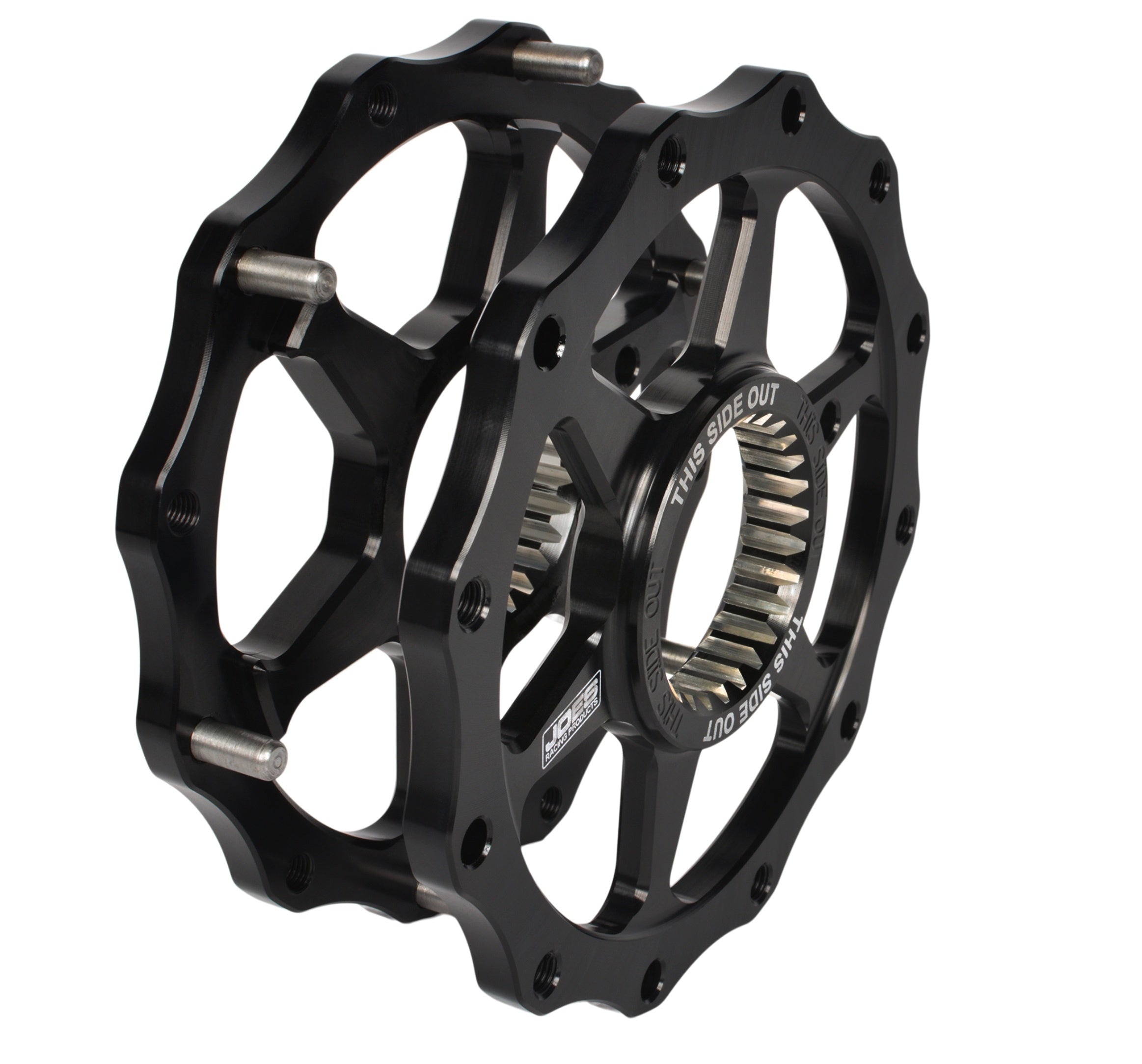 Joes Racing Products Sprocket Carrier 25680 for Micro Sprint Vehicles, 1-3/4 Inch Diameter, 27 Spline, Black Anodized Aluminum
