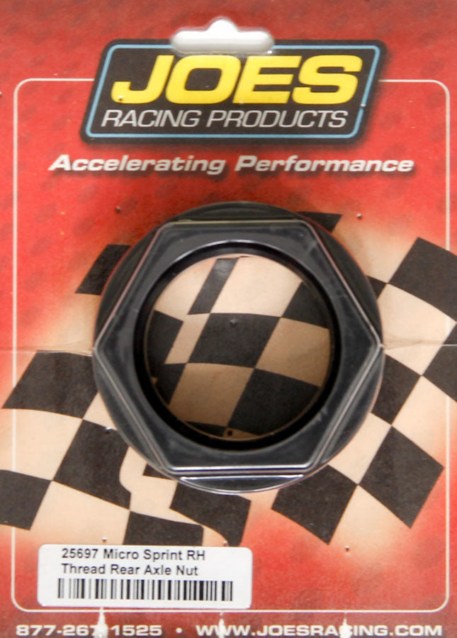Joes Racing Products 25697 Rear Axle Nut with Right Hand Thread for Micro Sprint Vehicles, Aluminum Black Anodized