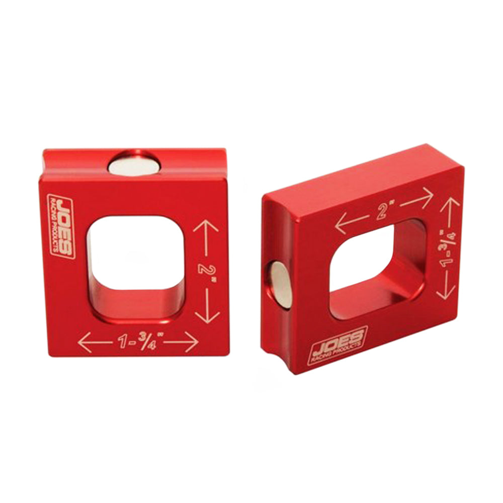 Joes Racing Products 25700-V2 Chassis Ride Height Blocks for Mini Sprint, Aluminum, Red Anodized, 1-3/4 to 2 Inches Length