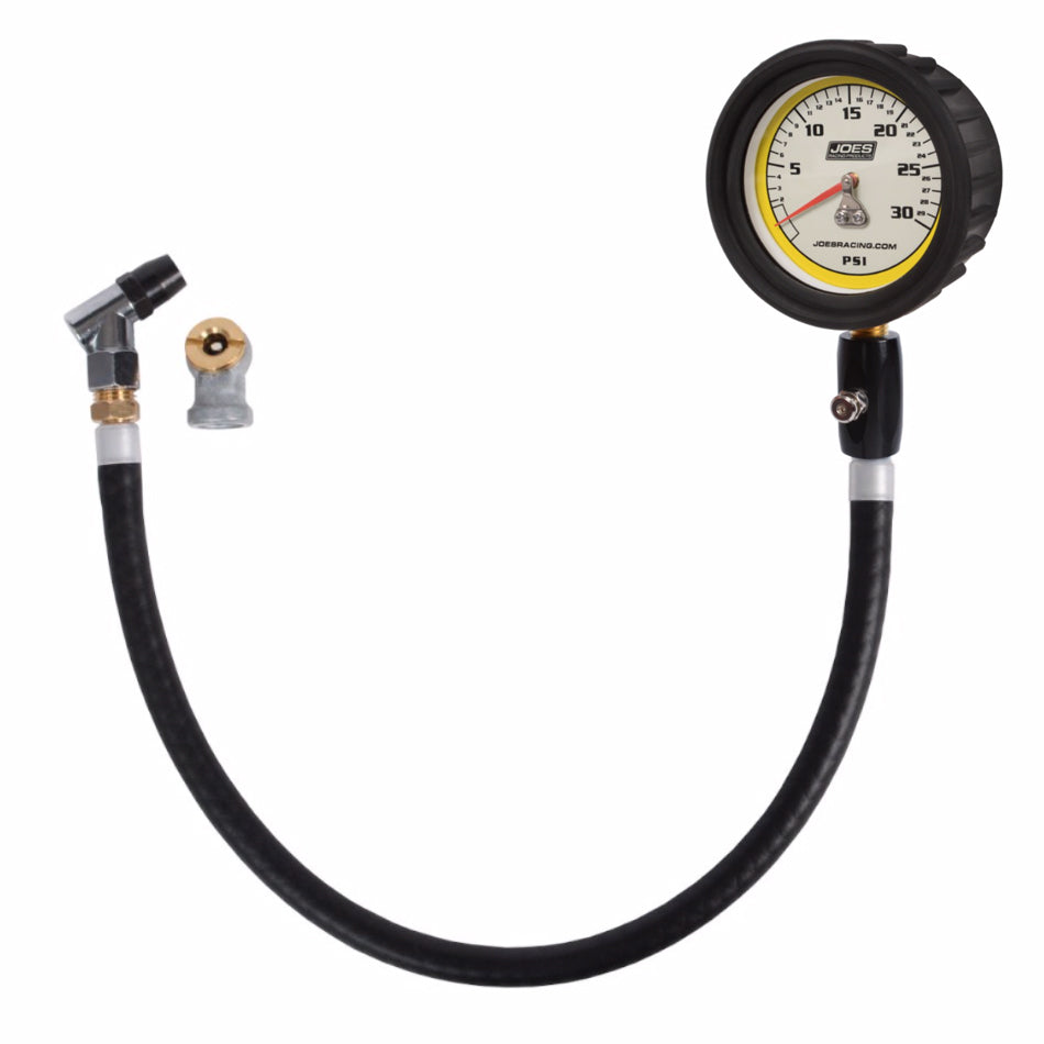 Joes Racing Products 32326 Pro Tire Pressure Gauge with Glow in the Dark Dial, 0-30 psi, Analog, 2.5 Inch Diameter