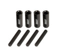 Joes Racing Products 34350 Aluminum Valve Cover Nut Kit with Studs, 1/4-20 Thread, 1.5 Inches Long, Black Anodized Finish, Set of 4