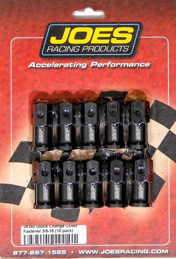 Joes Racing Products LW Aluminum Quick Change Cover Nut Kit 3/8-16 Thread Black Anodized Set of 10