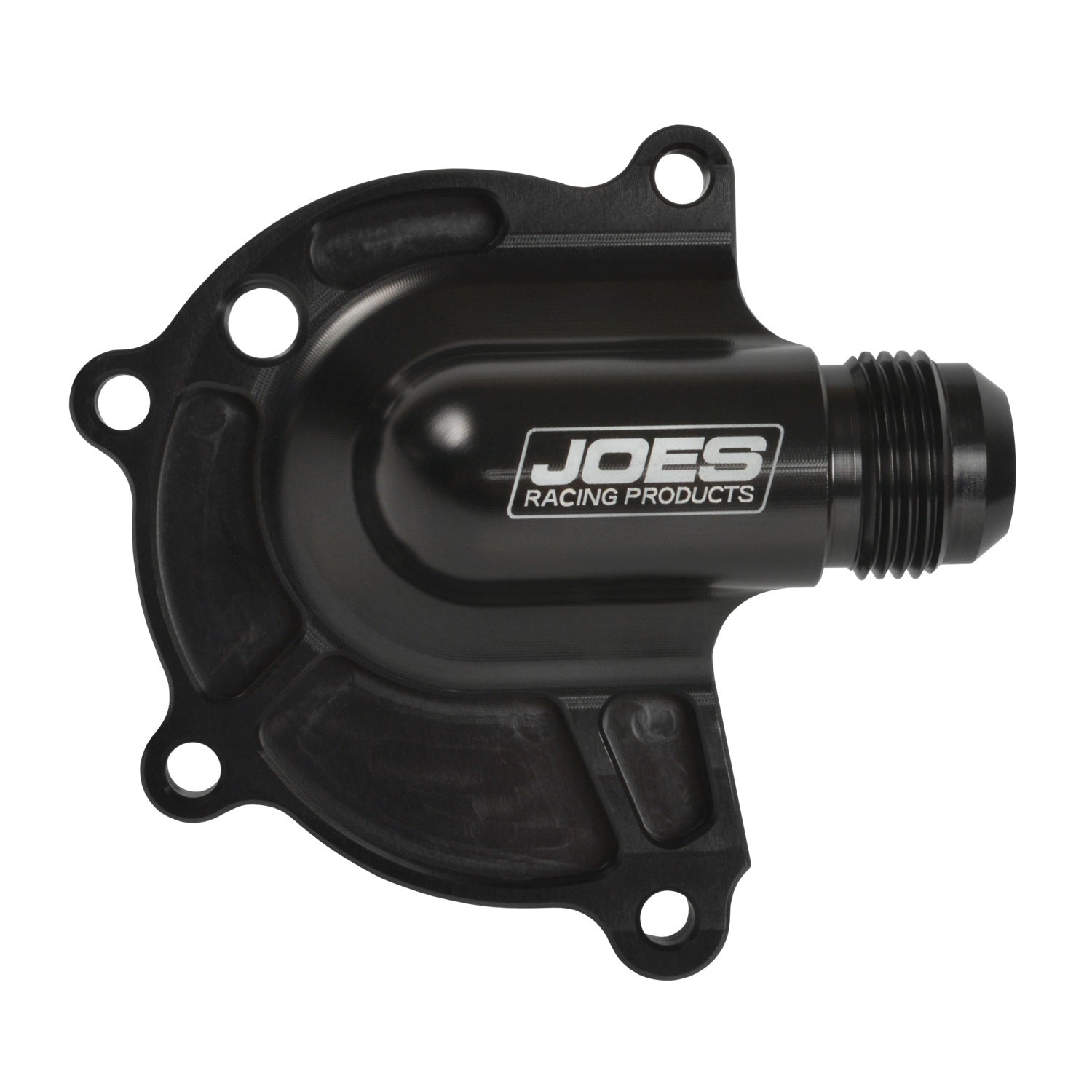 Joes Racing Products Water Pump Housing 36016 for Yamaha Micro Sprint with 12 AN Male Inlet in Aluminum Black Anodized Finish