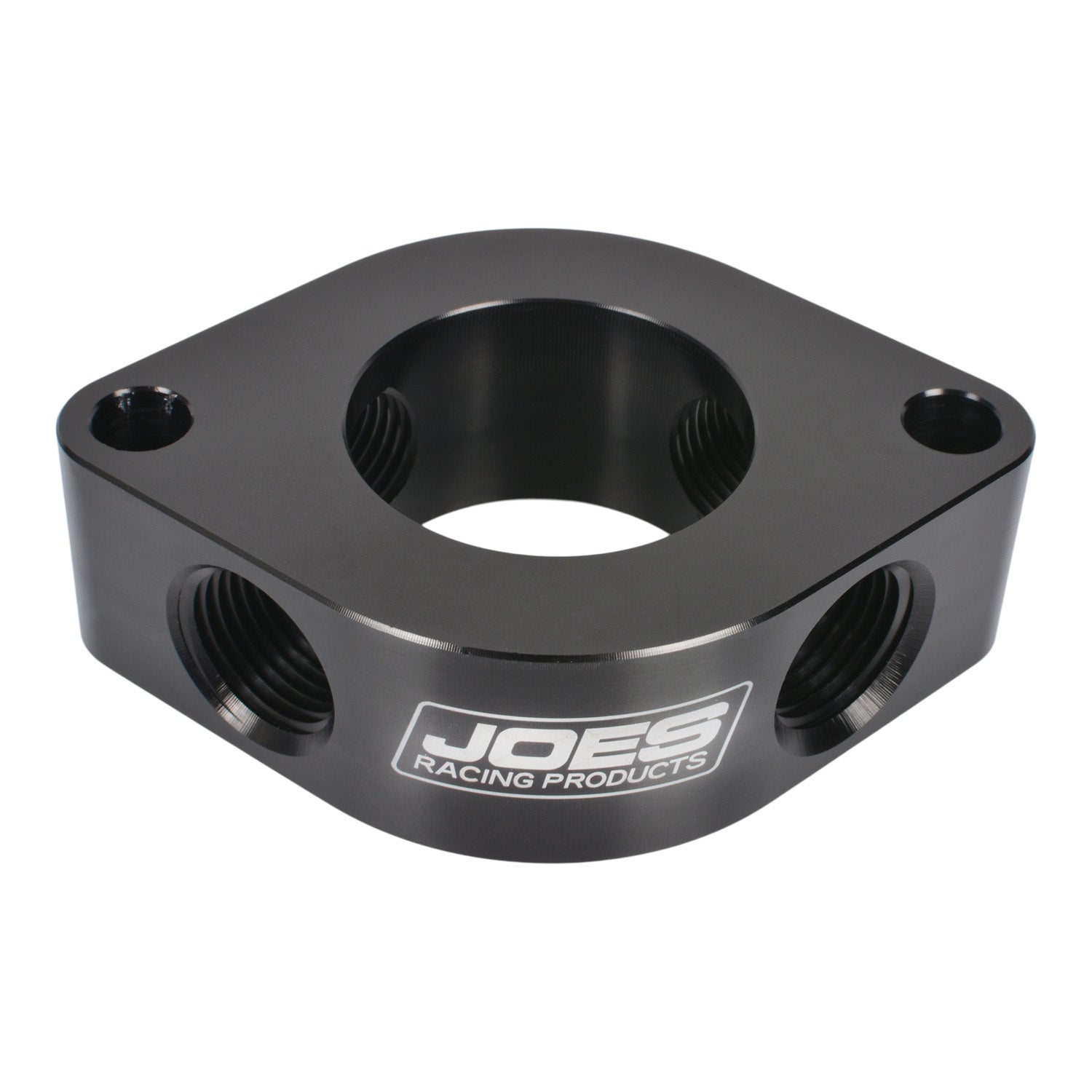 Joes Racing Products Water Neck Spacer for Chevy V8 1-1/8 Inch Thickness with Four 1/2 Inch NPT Female Ports
