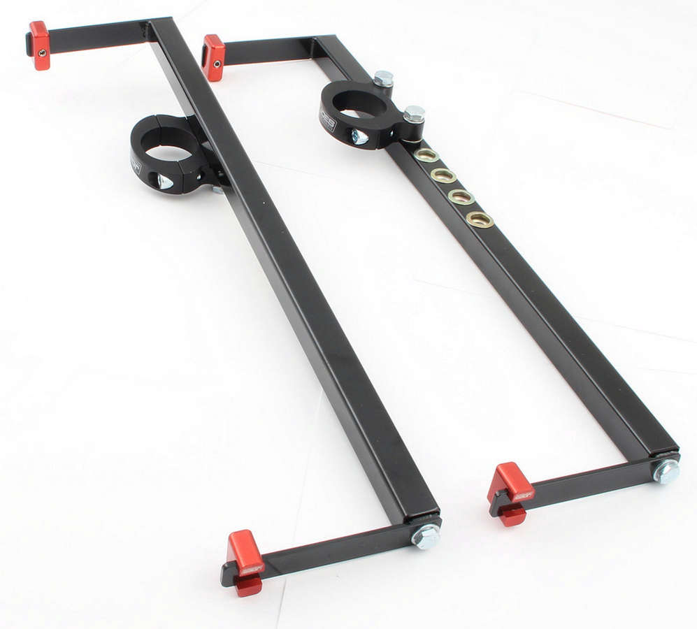 Joes Racing Products Radiator Brackets 1-3/4 Inch Clamp-On Aluminum and Steel Black Powder Coat