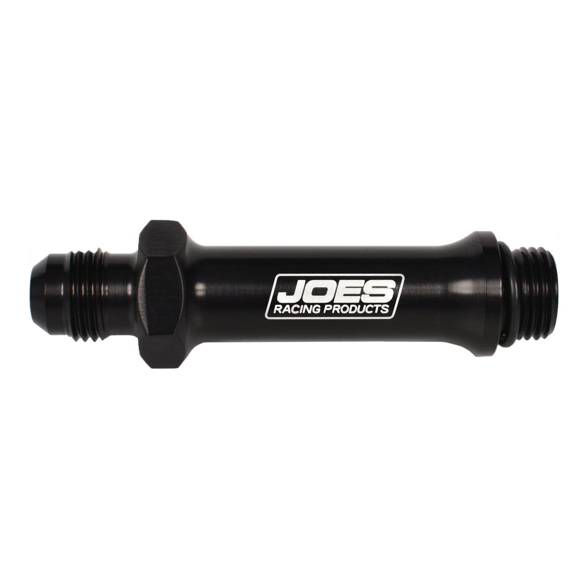 Joes Racing Products 42050-B Black Aluminum 6AN Male O-Ring to Male Adapter, 3 Inches Long