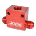 Joes Racing Products 42141 Inline Temperature Tee - 12 AN Male x 12 AN Male x 1/2 Inch NPT Female Aluminum Red Anodized