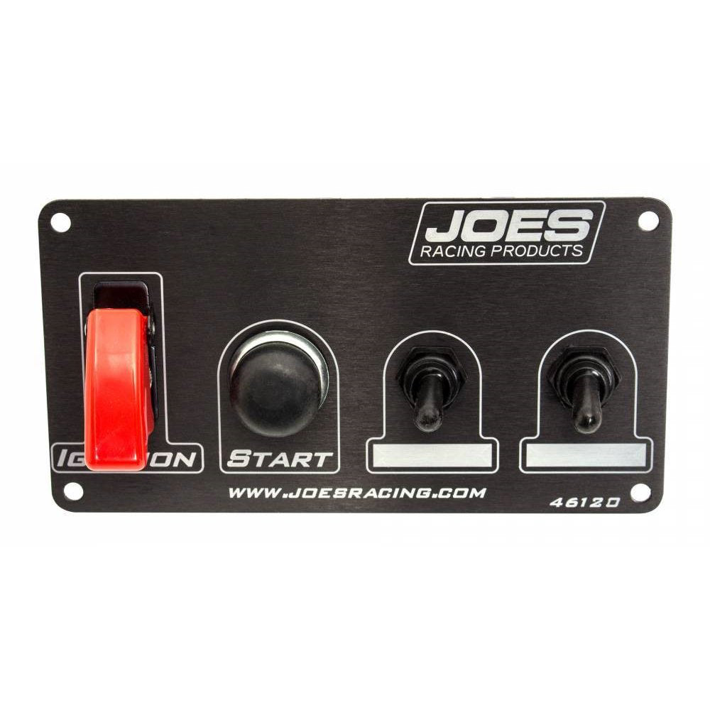 Joes Racing Products 46120 Switch Panel with Dash Mount, 6.625 x 3.5 Inches, Black Finish, Includes Safety Cover, Toggle and Momentary Buttons