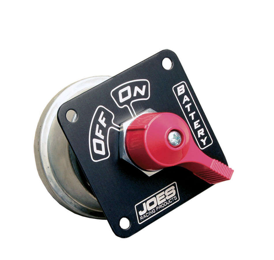 Joes Racing Products Battery Disconnect Switch with Panel Mount, 2 Terminals, 175 Amps, 12V, Black