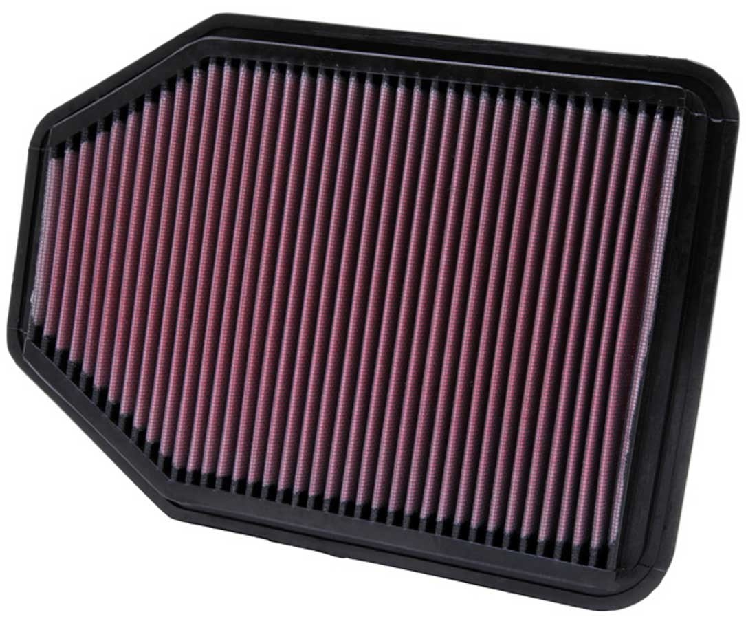 K&N Engineering 33-2364 Air Filter Element for Jeep Wrangler JK 3.8L, Reusable Cotton, Red, Panel, 11.75 x 8.25 Inches