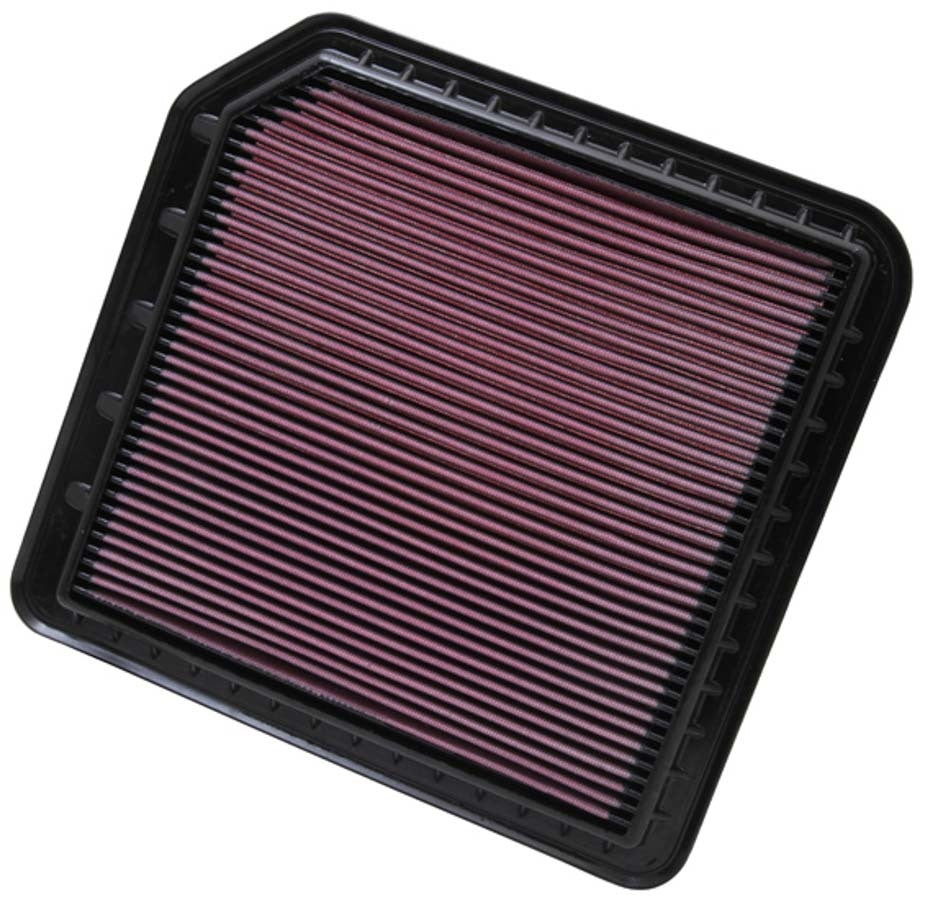 K&N Engineering 33-2456 Replacement Air Filter Panel for Nissan V8 Engines, 13.25 x 12.438 Inches, Reusable Cotton Filter in Red