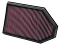 K&N Engineering 33-2460 Air Filter Element for Dodge, Chrysler, Lancia 3.6L, 5.7L, 6.4L - Reusable Cotton Panel, 14.44 x 9.13 inches, Red Finish