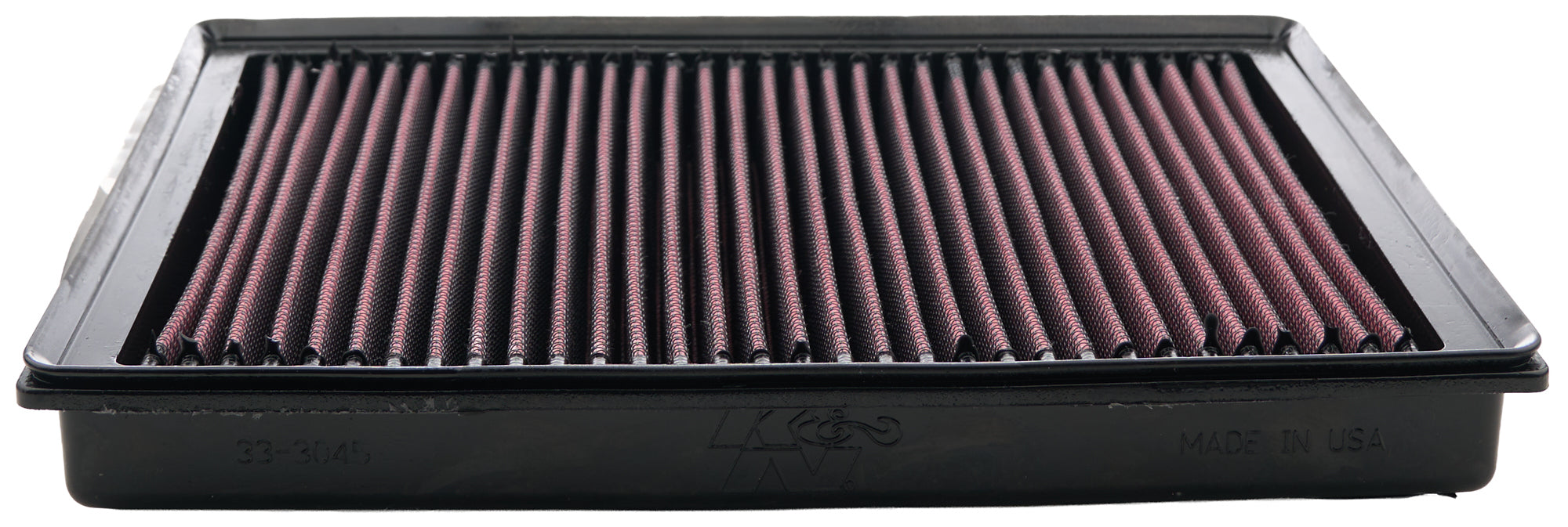 K&N Engineering 33-3045 Replacement Air Filter Element for Toyota and Mitsubishi Vehicles, 12.688 x 9.438 Inches, Reusable Cotton Red Finish