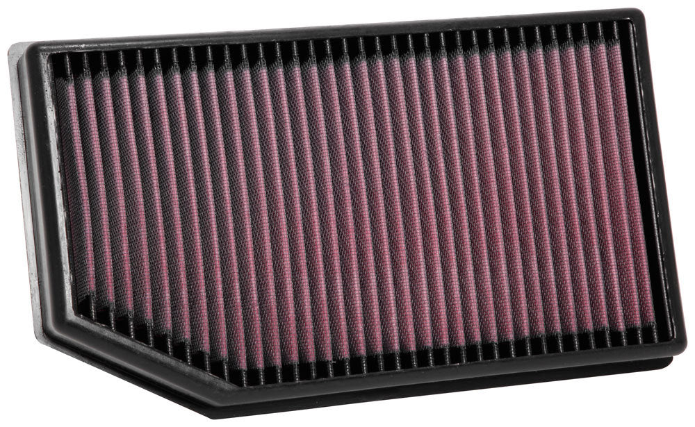 K&N Engineering 33-5076 Air Filter Element for Jeep Wrangler JL 3.6L, Panel, Reusable Cotton, Red