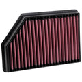 K&N Engineering 33-5098 Air Filter Element for GM Duramax 6.6L Diesel Trucks, Panel, 9.438 x 13.625 Inches, Reusable Cotton Filter in Red