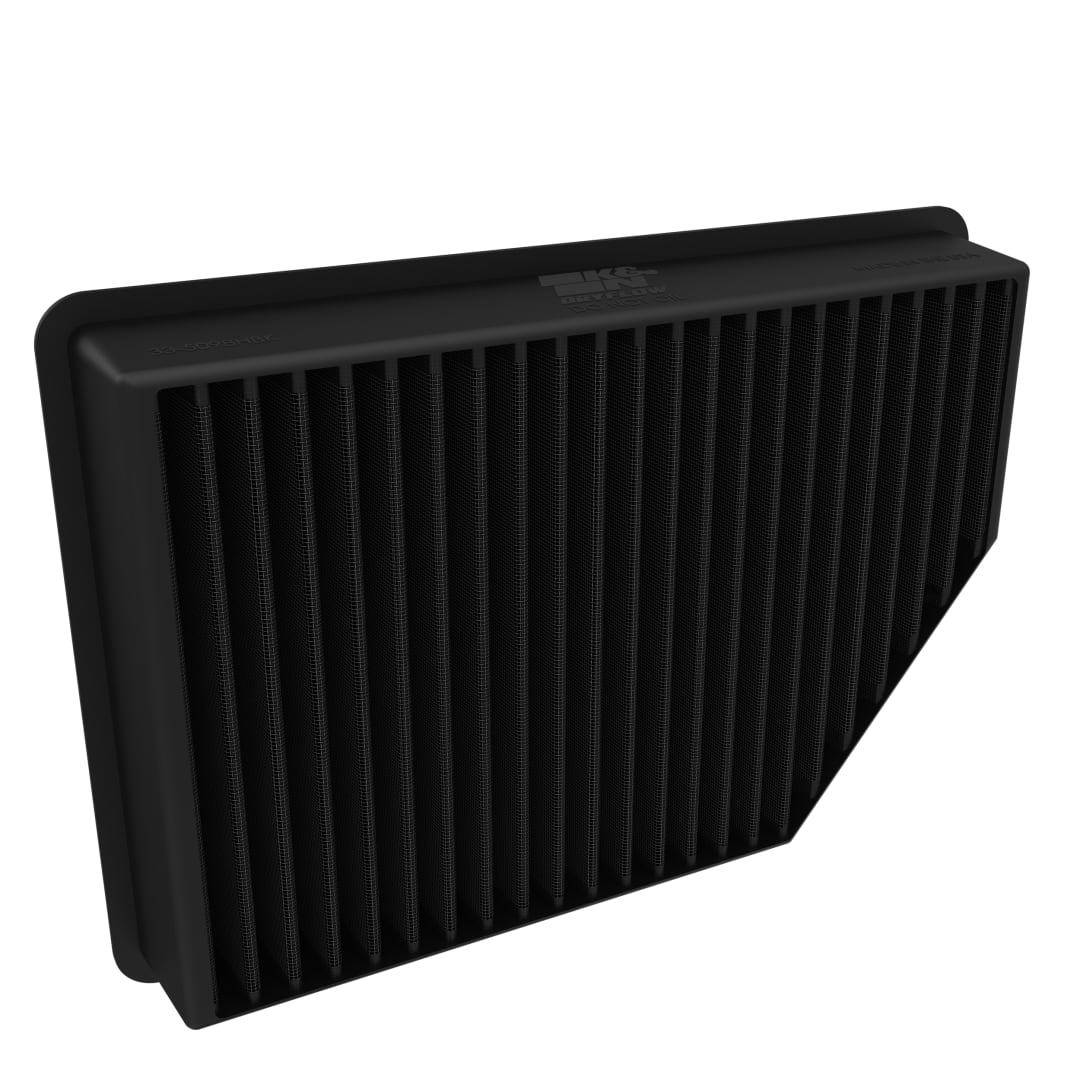 K&N Engineering 33-5098HBK Dryflow Panel Air Filter for GM Duramax 6.6L Diesel, 9.438 x 13.625 inches, 2.25 inches Tall
