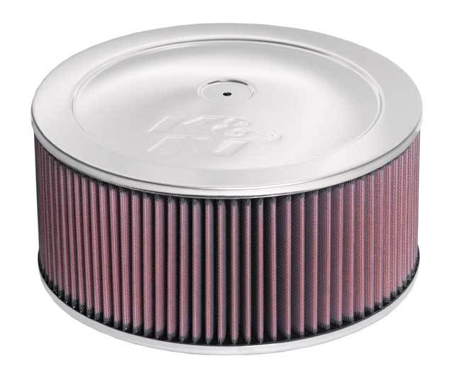 K&N Engineering Air Cleaner Assembly 60-1190, 11-Inch Round Chrome Steel with 5-Inch Element and Raised Base