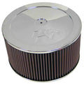 K&N Engineering 60-1220 Air Cleaner Assembly with Chrome Finish, 11-Inch Round Steel Element and Raised Base