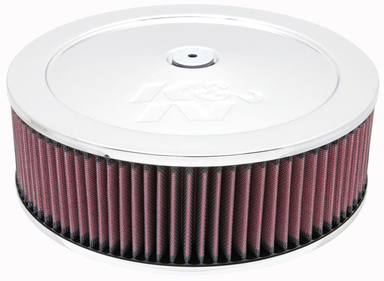 K&N Engineering K&N Part 60-1230 Custom Air Cleaner Assembly, 11-Inch Round, Chrome Steel with Raised Base and 3.5-Inch Element