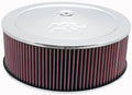 K&N Engineering K&N 60-1300 Air Cleaner Assembly with 14-Inch Round Chrome Steel Drop Base and 5-Inch Element