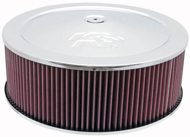 K&N Engineering K&N 60-1300 Air Cleaner Assembly with 14-Inch Round Chrome Steel Drop Base and 5-Inch Element