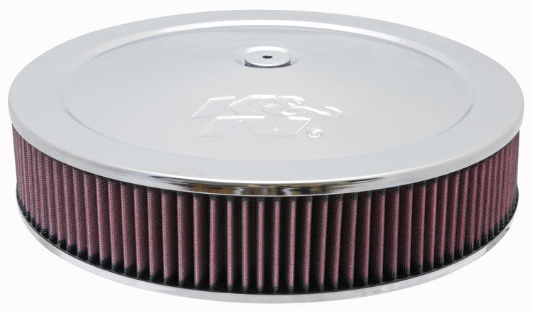 K&N Engineering 60-1430 14-Inch Round Custom Air Cleaner Assembly with Chrome Finish