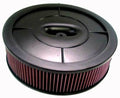 K&N Engineering 61-2000 Air Cleaner Assembly with Flow Control, 14 Inch Round, 4 Inch Element, 5-1/8 Inch Carb Flange, Dropped Base, Plastic Black