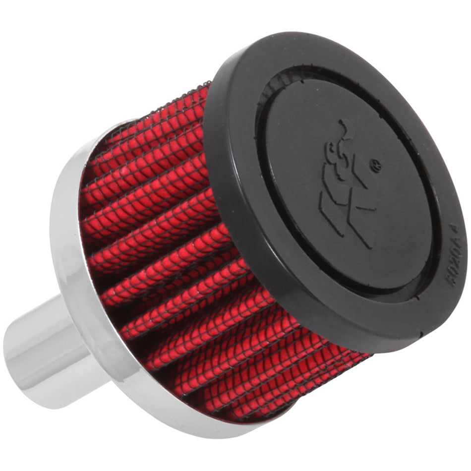 K & N Engineering 62-1020 Breather Vent with Push-In Round Design, 5/8 Inch Hole, Reusable Rubber and Steel Construction, Black and Chrome Finish