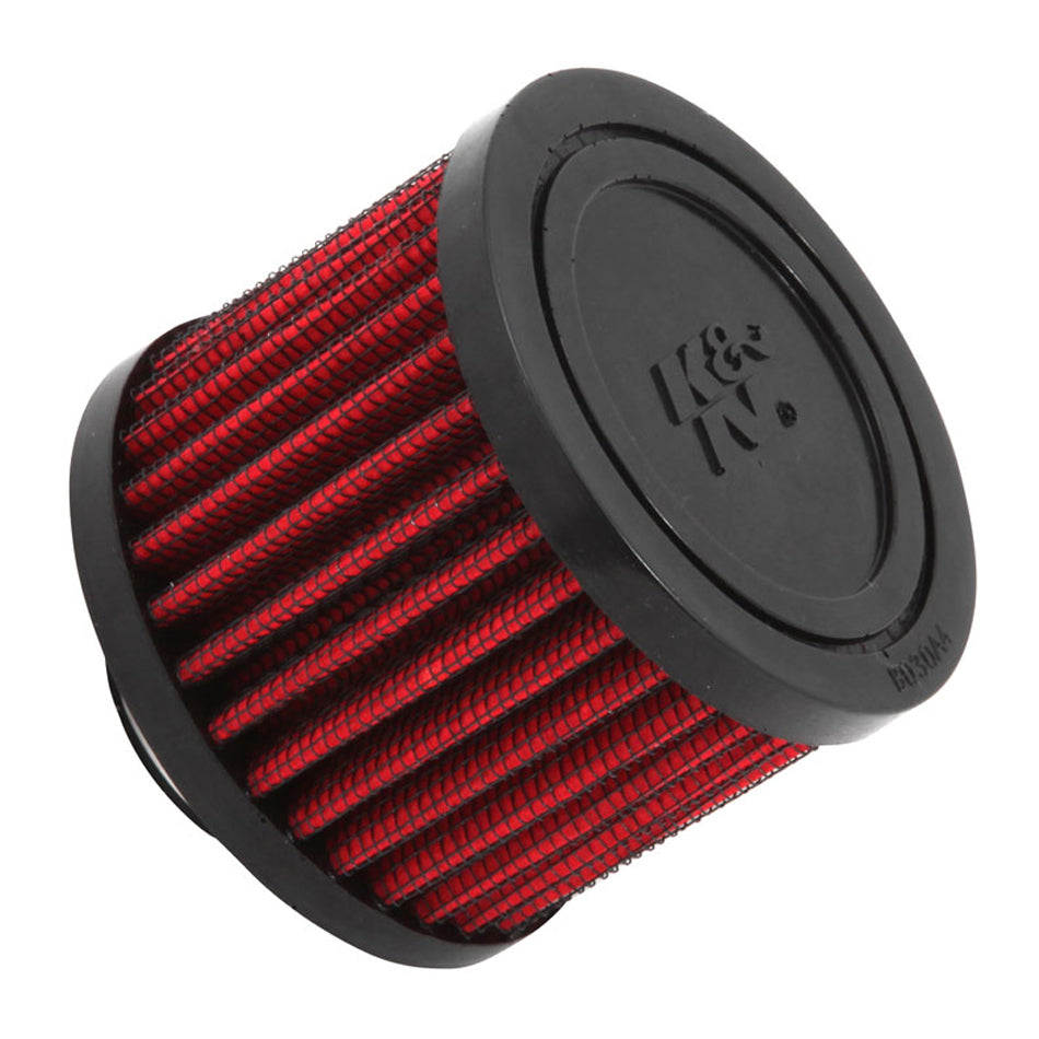 K&N Engineering 62-1410 Round Clamp-On Breather Filter for 1-Inch OD Tubes, Rubber, Black