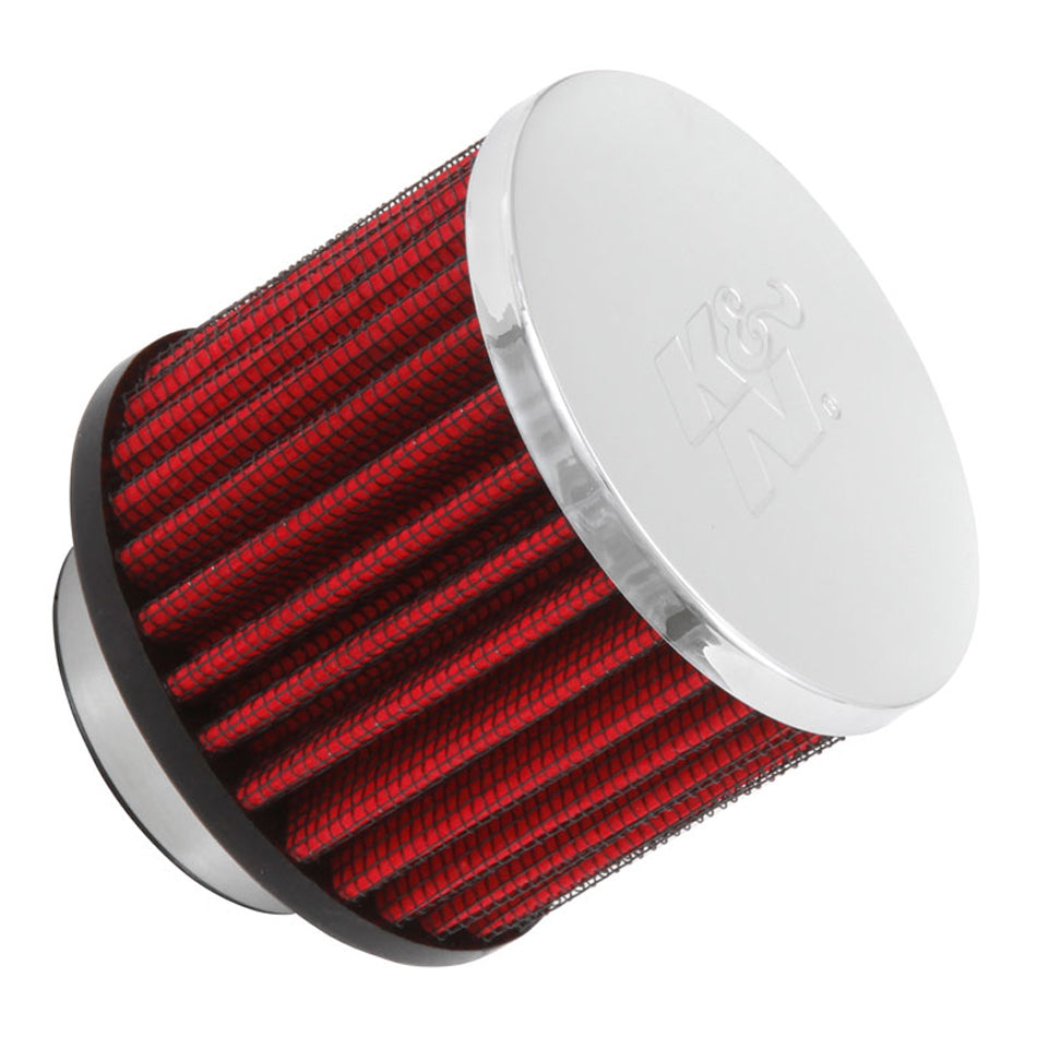 K&N Engineering 62-1460 1.5 Inch Round Breather with Chrome Top and Rubber/Steel Construction