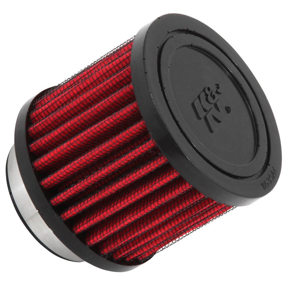 K&N Engineering 62-1470 Round Clamp-On Breather Filter 1.75 Inch Diameter Black Rubber