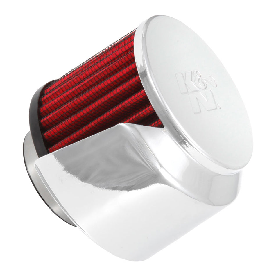 K&N Engineering 62-1514 1.5 Inch Round Breather with Chrome Shield and Clamp-On Design