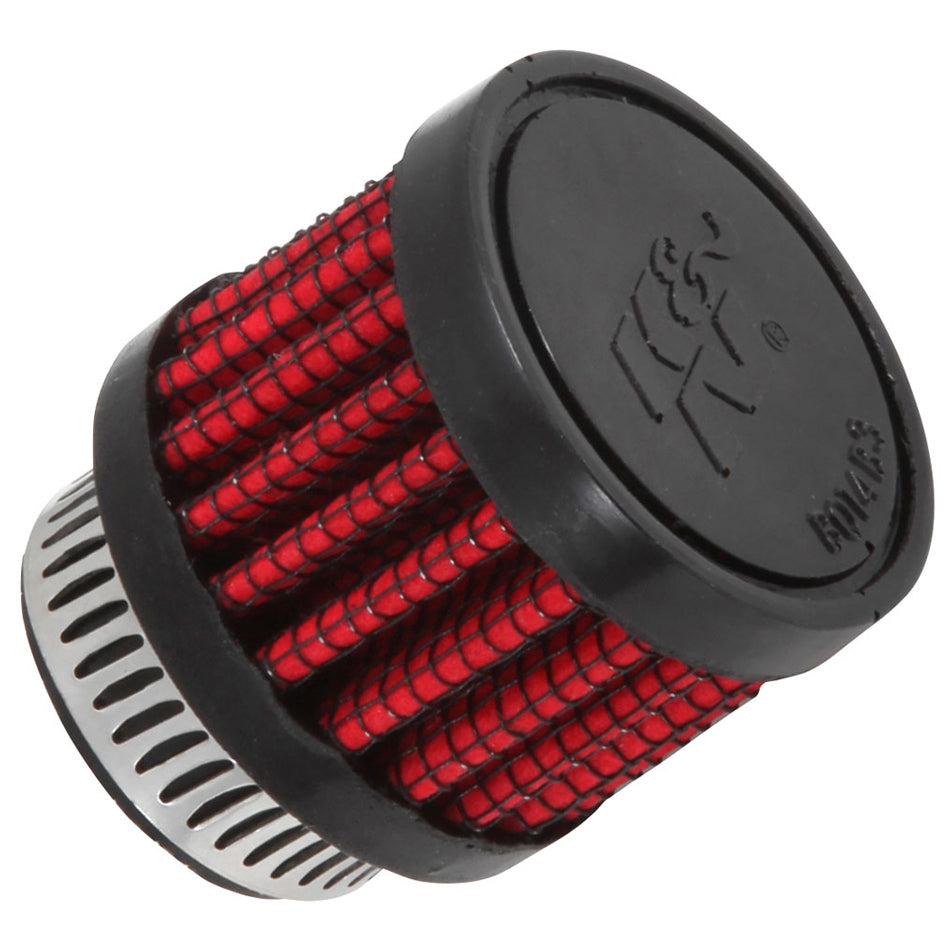 K&N Engineering K&N 62-1560 Breather Filter, Clamp-On Round Design, 3/4 Inch OD Tube, 1-3/8 Inch Diameter, 1-1/8 Inch Tall, Reusable Rubber Material