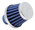 K&N Engineering Vent Air Filter 62-1600BL, Conical Clamp-On Design, Blue Reusable Cotton Element