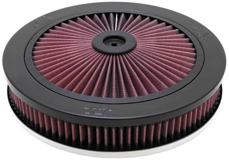 K&N Engineering 66-3110 Air Cleaner Assembly with X-Stream Top, 11-Inch Diameter, Raised Base, Aluminum, Black Powder Coat Finish
