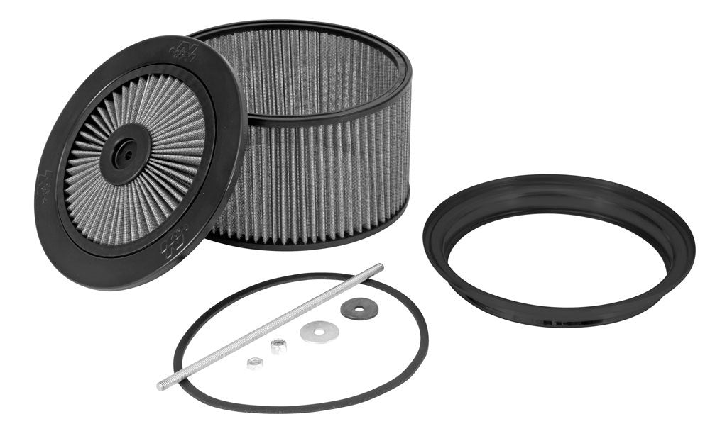 K&N Engineering K&N 66-3320R Dominator Drag Race Air Cleaner Assembly with 8 Inch Diameter and 5 Inch Element in Black Aluminum Finish