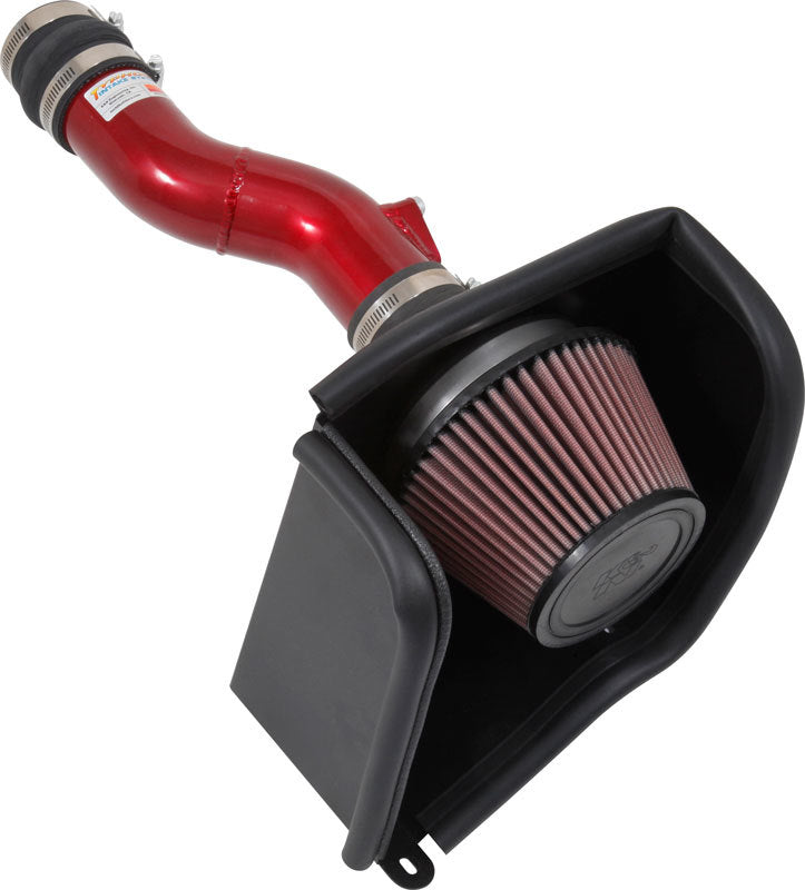 K&N Engineering 69-1504TR Air Intake System for Honda Civic 2017-2020 with 69 Series Typhoon Reusable Oiled Filter, Aluminum, Red Powder Coat