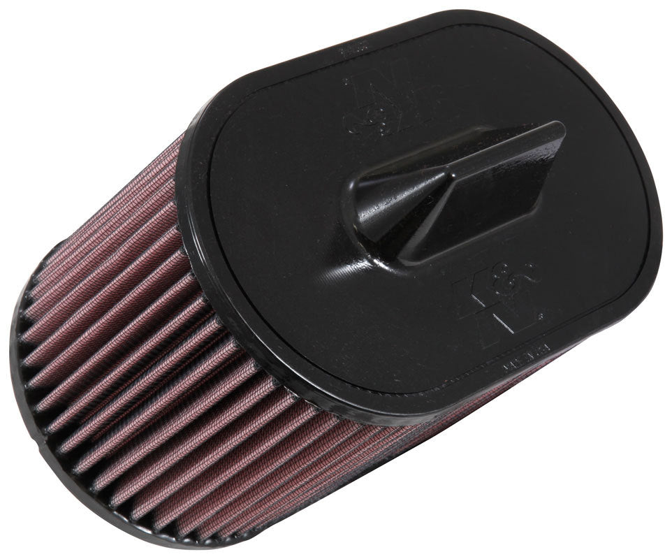 K&N Engineering E-0651 Replacement Air Filter for Maserati 2014-2024, Oval, Reusable Cotton, Red Finish