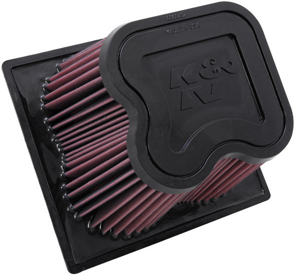 K&N Engineering E-0787 Air Filter Element for Dodge Ram 2010-2012, Rectangle, Reusable Cotton, Red