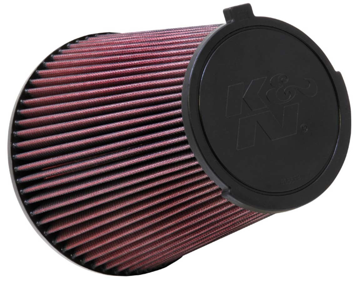 K&N Engineering E-1993 Air Filter Element for Ford Mustang 2010-2014, Clamp-On Conical Design, Reusable Cotton Filter, Red Finish