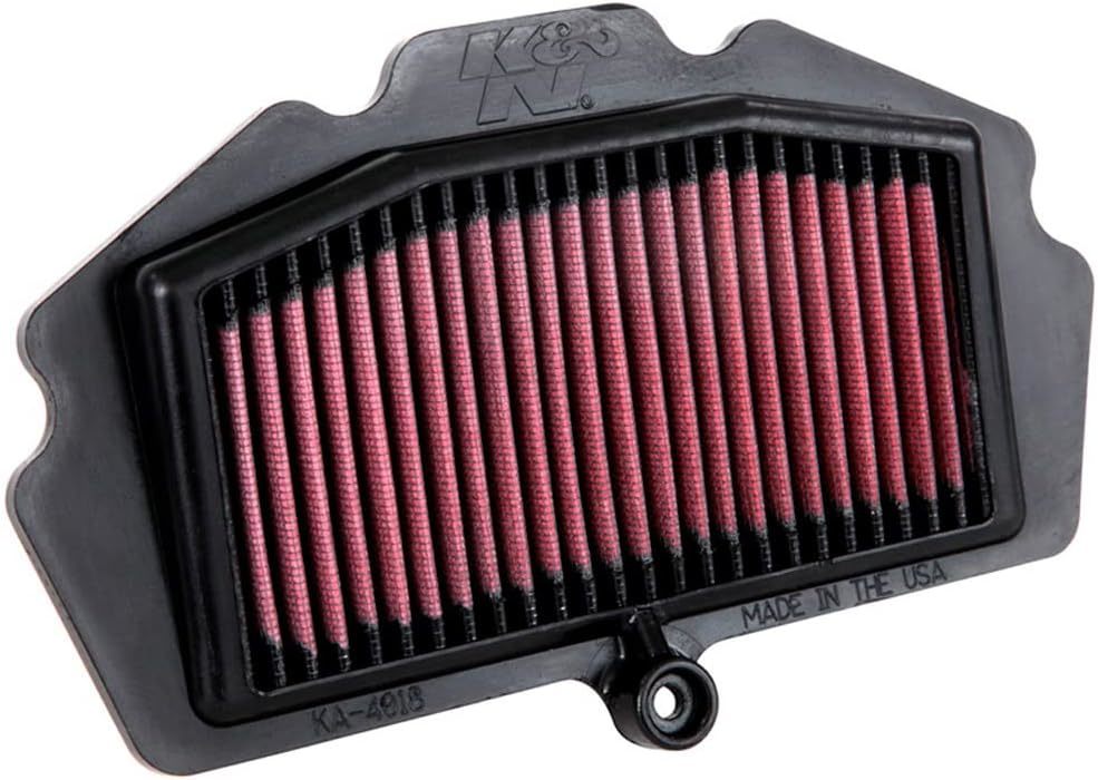 K&N Engineering KA-4018 Replacement Air Filter for Kawasaki EX400 Ninja 2018-2024, Trapezoidal, Reusable Cotton, Red