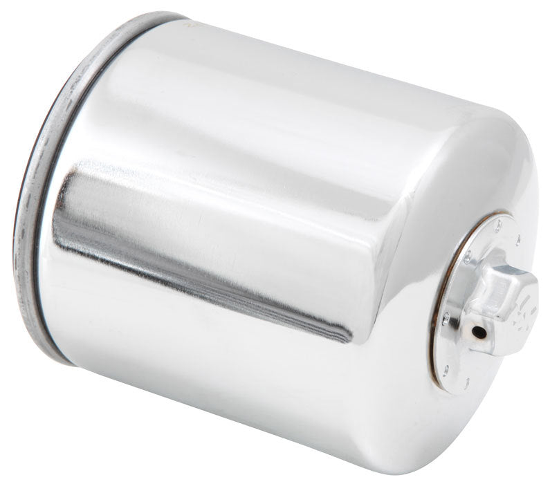 K&N Engineering KN-174C Oil Filter Canister for Harley Davidson, 3.84 Inch Tall, Steel with Chrome Finish