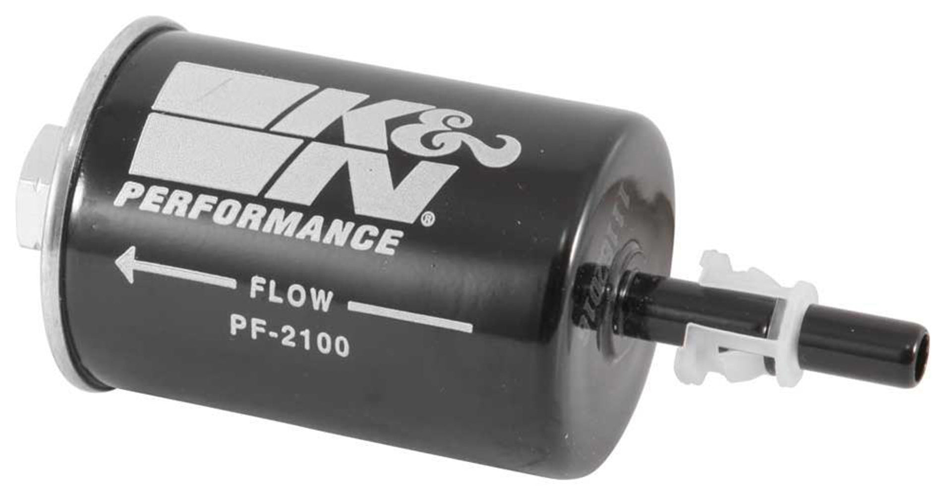 K And N Engineering PF-2100 Fuel Filter In-Line Paper Element 3/8 Inch Hose Barb Steel Black