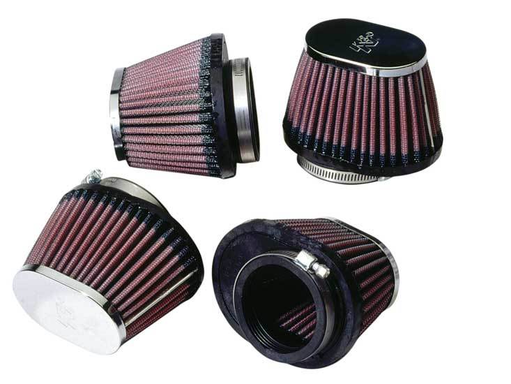 K&N Engineering RC-0984 Clamp-On Air Filter Set of 4, Conical Reusable Cotton, 4 Inch Base, 3 Inch Top, 2.75 Inch Height, 2.125 Inch Flange, Red