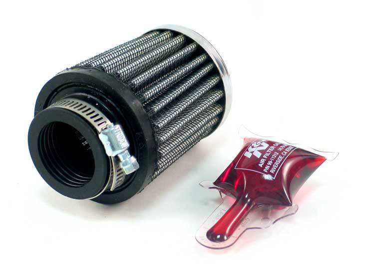 K & N Engineering RC-2540 Clamp-On Air Filter with Reusable Cotton Element, 2.25 Inch Base, 2 Inch Top, 2.5 Inch Tall, Red