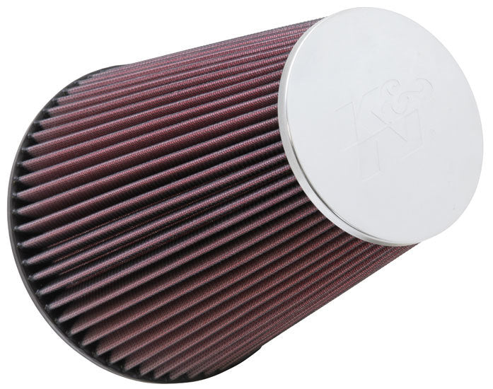 K&N Engineering RC-5046 Universal Air Filter with Clamp-On Conical Design, 7.5 Inch Base, 4.5 Inch Top Diameter, 9 Inch Height, 6 Inch Flange, Reusable Cotton Material, Red Finish