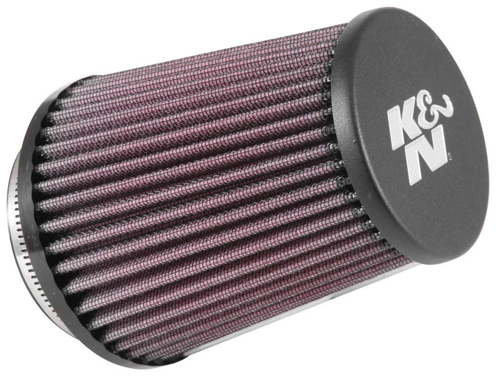 K&N Engineering RE-5286 Clamp-On Air Filter with Reusable Cotton Media, 4.438 Inch Base, 3.5 Inch Top, 5.219 Inch Height, 3 Inch Flange, Red Finish